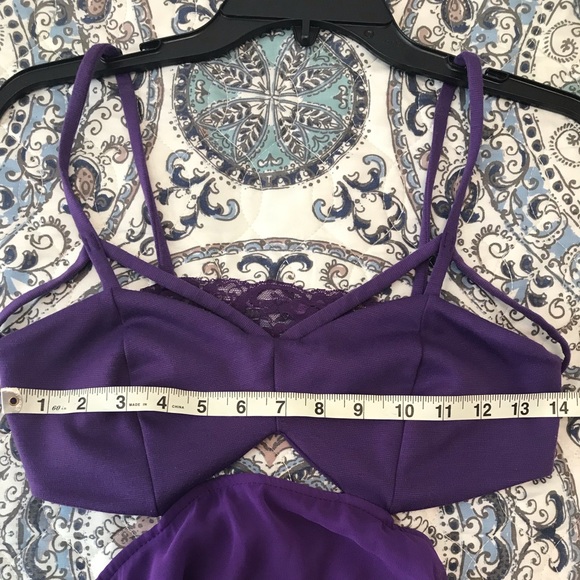 Purple high-low strappy cut-out dress- 7 - Picture 7 of 8